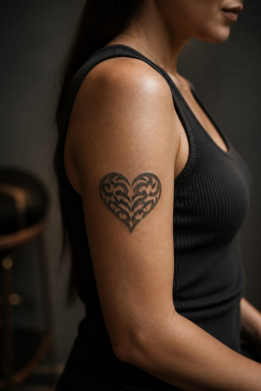 heart tattoo designs: tribal heart in an original editorial composition