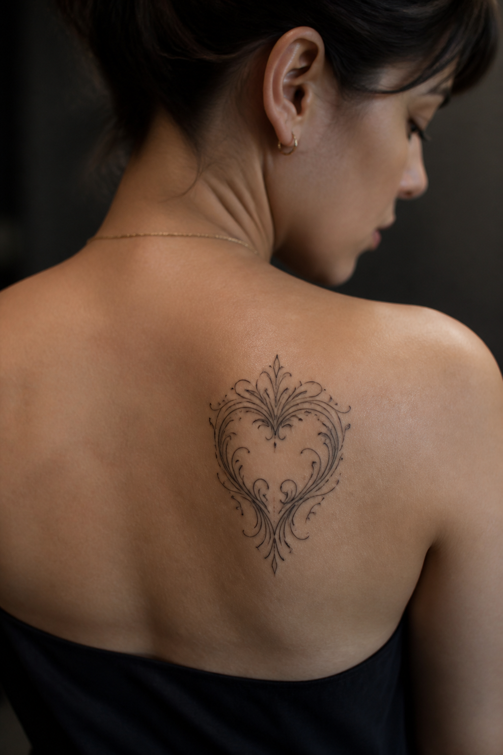 heart tattoo designs: ornamental heart symbol in an original editorial composition