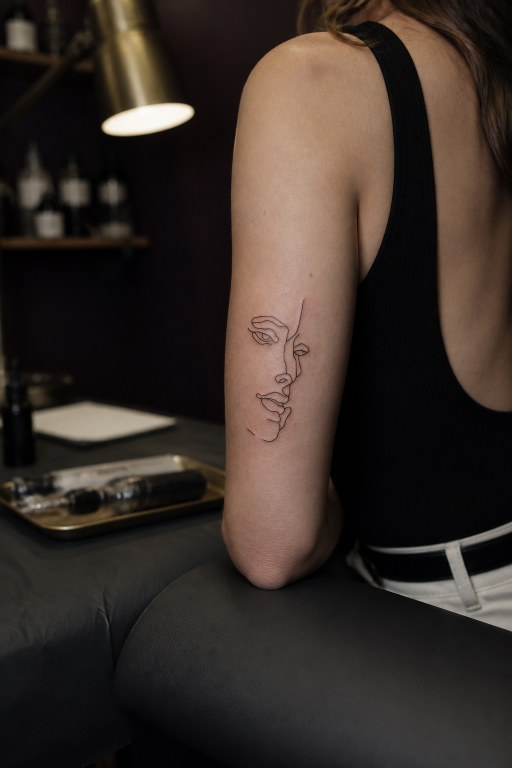 hand tattoos for women: minimalist line art in an original editorial composition