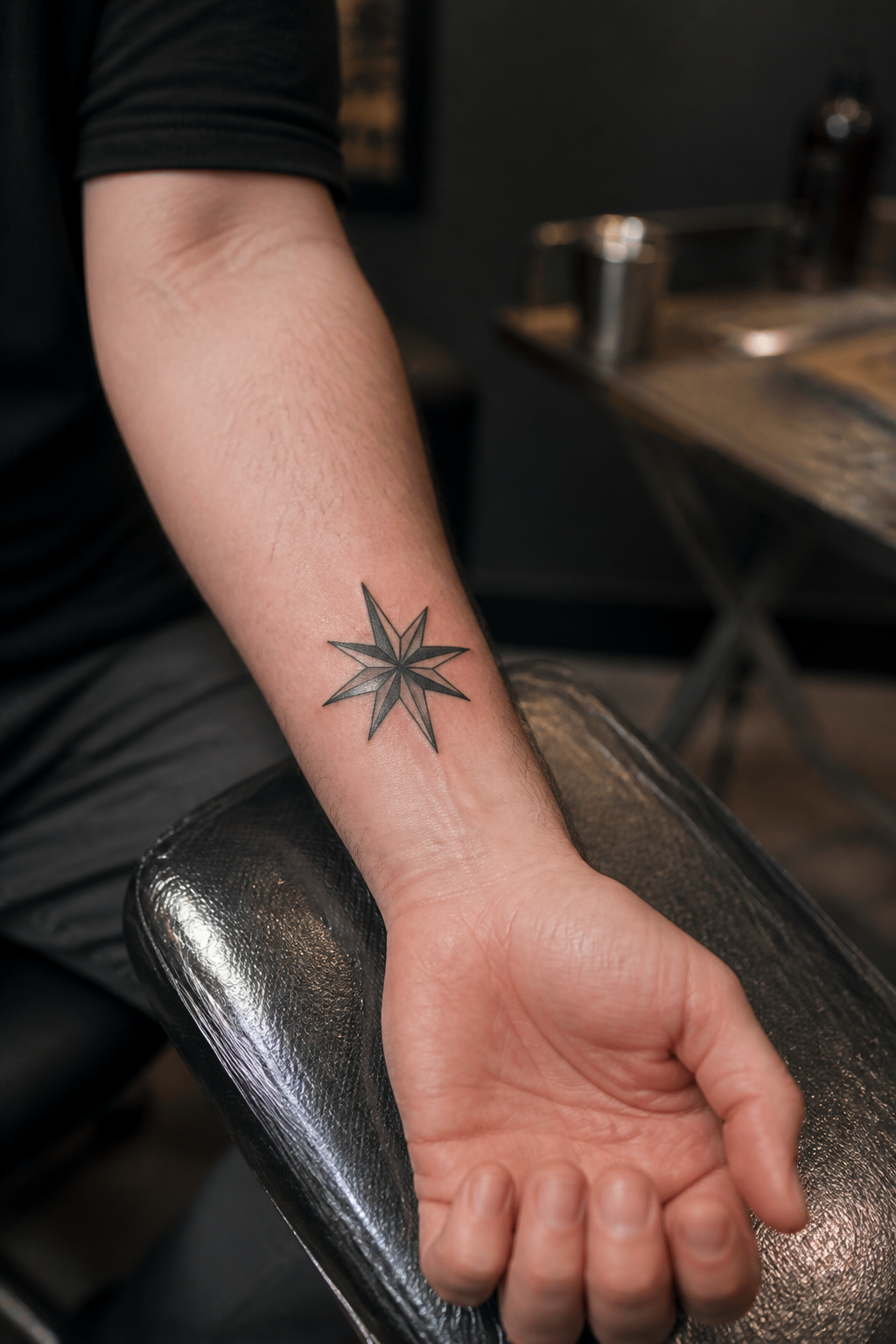 star tattoo ideas: wrist or ankle star in an original editorial composition