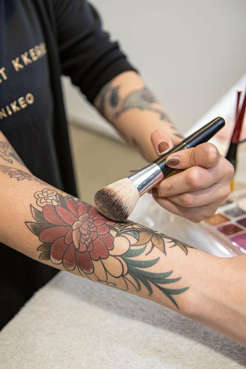 4. Waterproof Body Makeup with Buffing Brushes - best tattoo cover up makeup