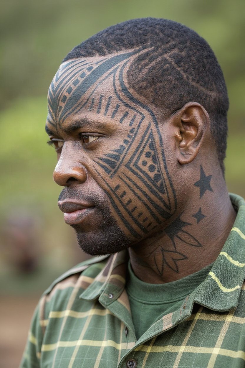 13. Concealing Heavy Black Tribal Linework - best tattoo cover up makeup