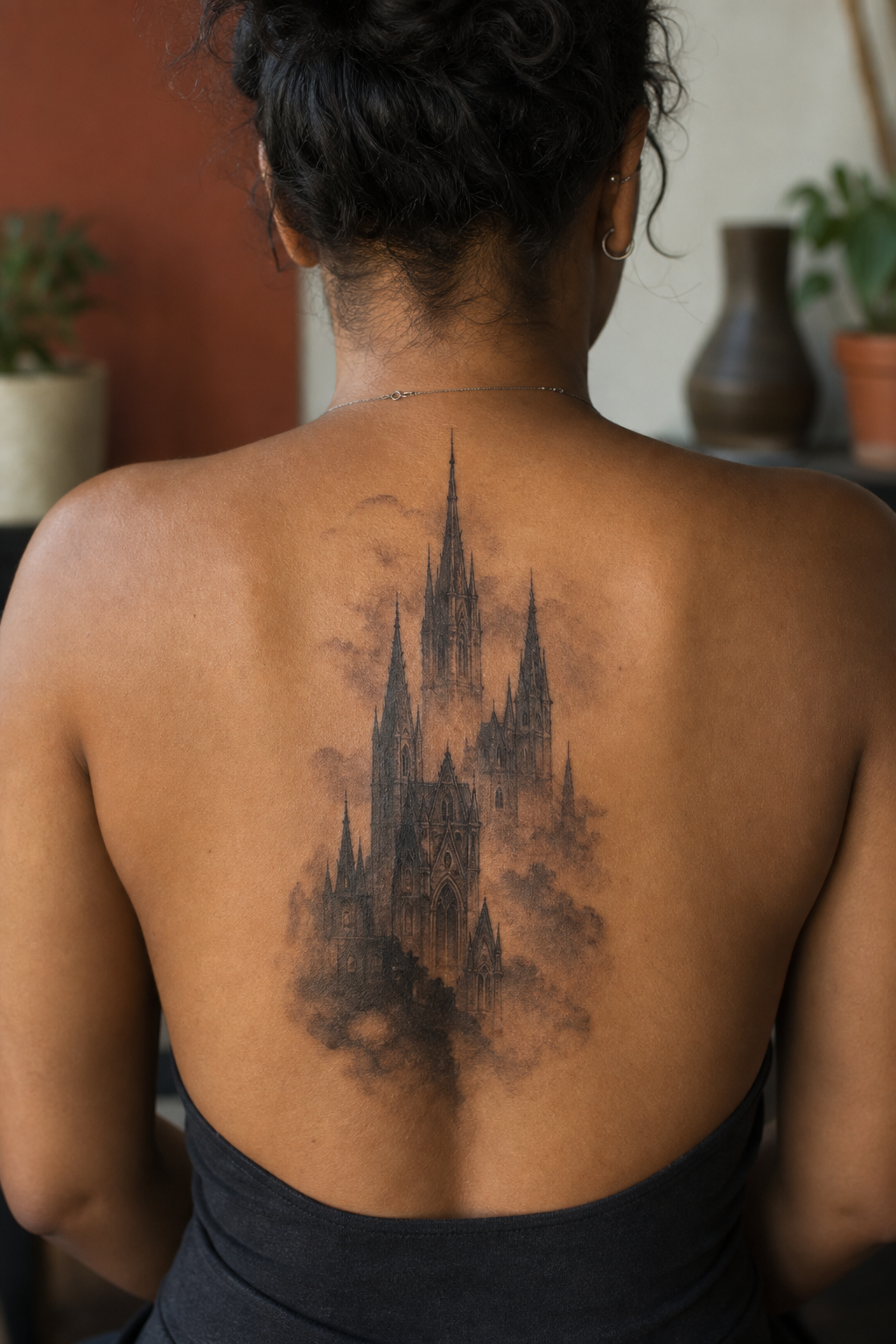 Cathedral Spires tattoo shown from a distinct editorial angle