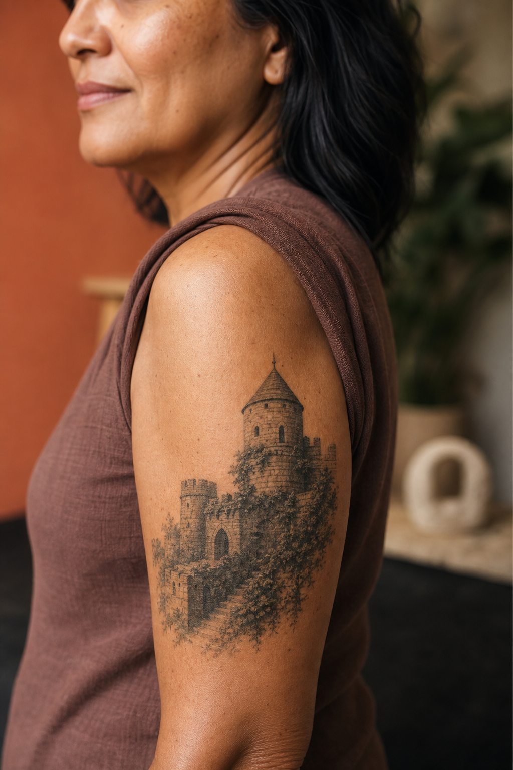 Ivy Ramparts tattoo shown from a distinct editorial angle