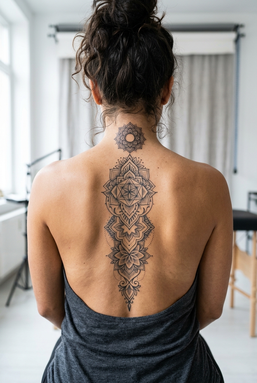 2. Minimalist Floral Sprig Behind the Ear - neck tattoos for women