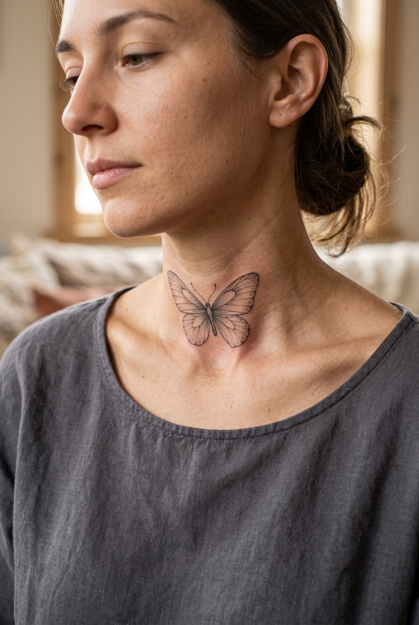 4. Minimalist Moon Phases - neck tattoos for women
