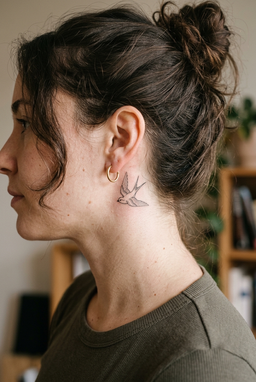 8. Celestial Constellation Mapping - neck tattoos for women