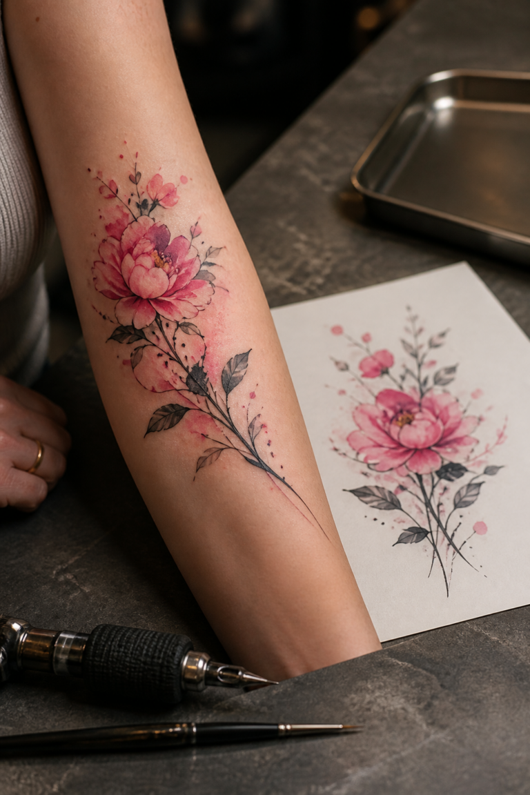 flower tattoo designs in the reserved original editorial scene