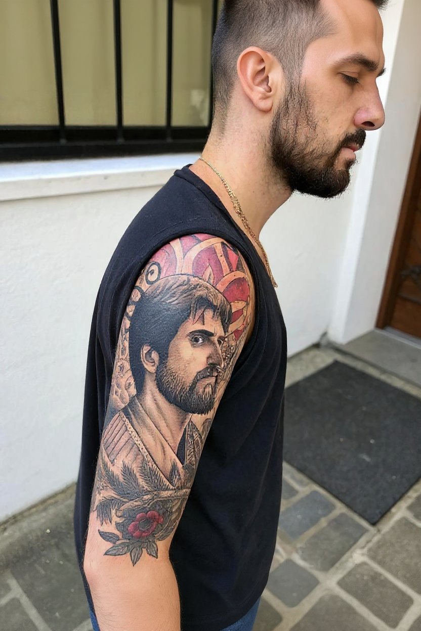 11. Upper Half Sleeve (Shoulder to Elbow Flow) - half sleeve tattoos for women
