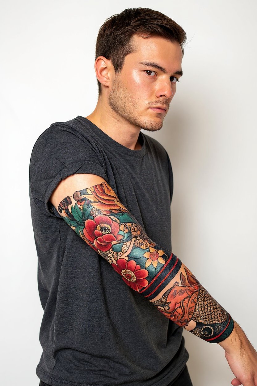 12. Lower Forearm Half Sleeve (Elbow to Wrist) - half sleeve tattoos for women