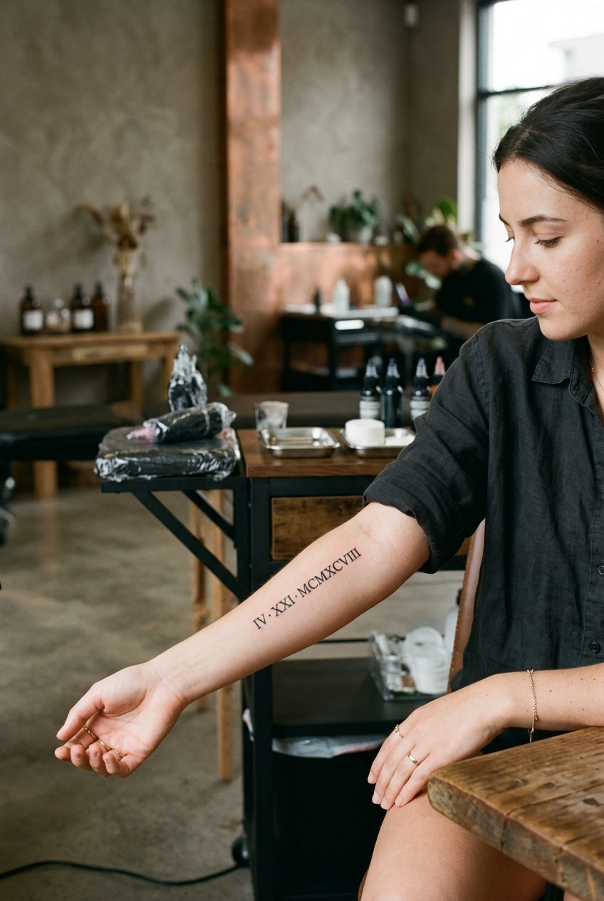 Roman Numeral Birth Dates - tattoo ideas for dad