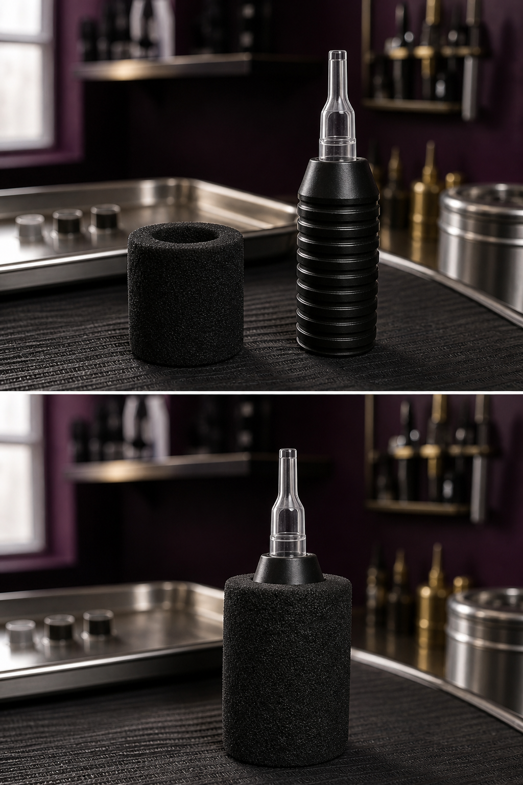 foam cover expanding a standard tattoo machine tube