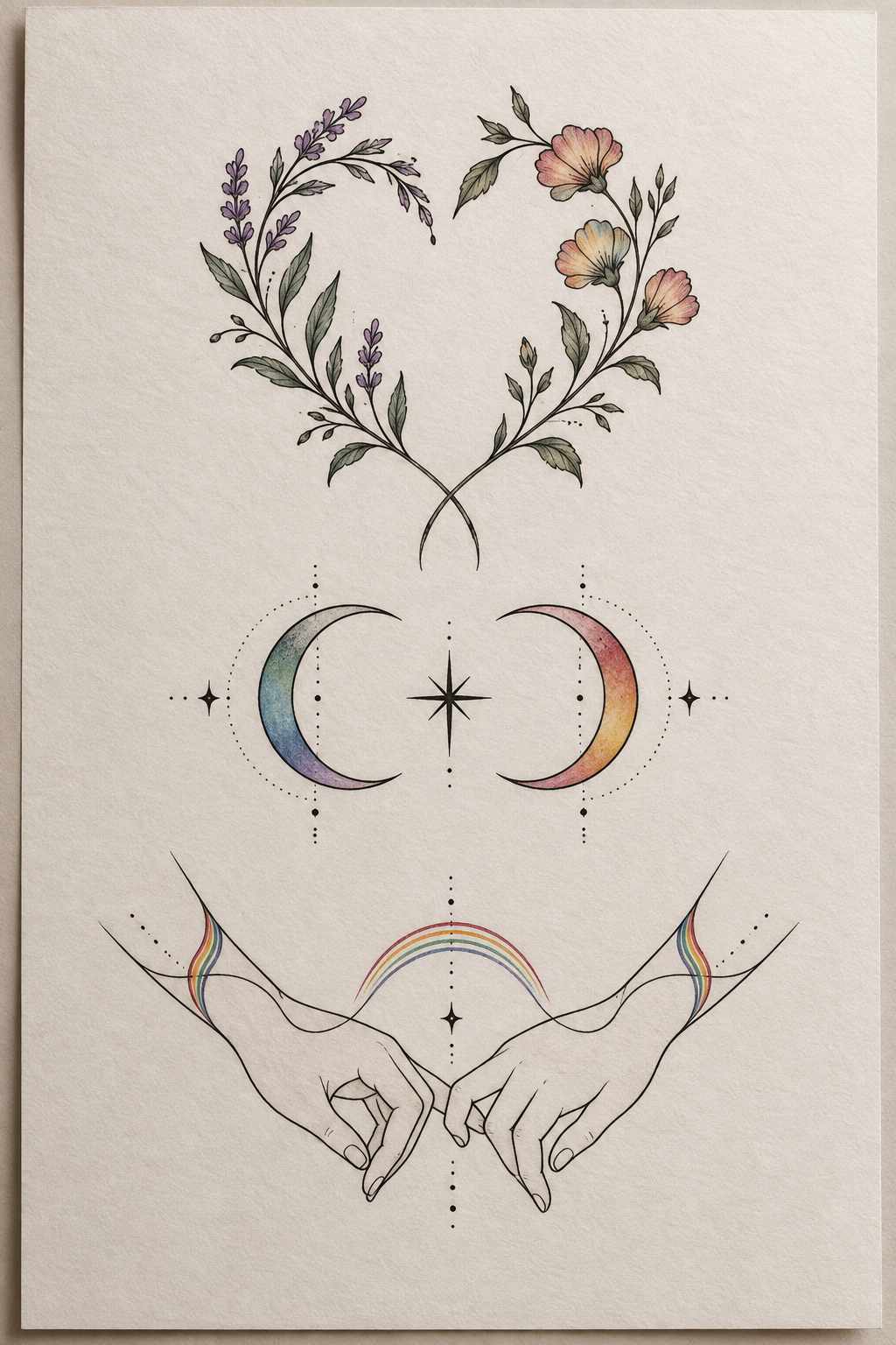 flowing river matching LGBT couple tattoos