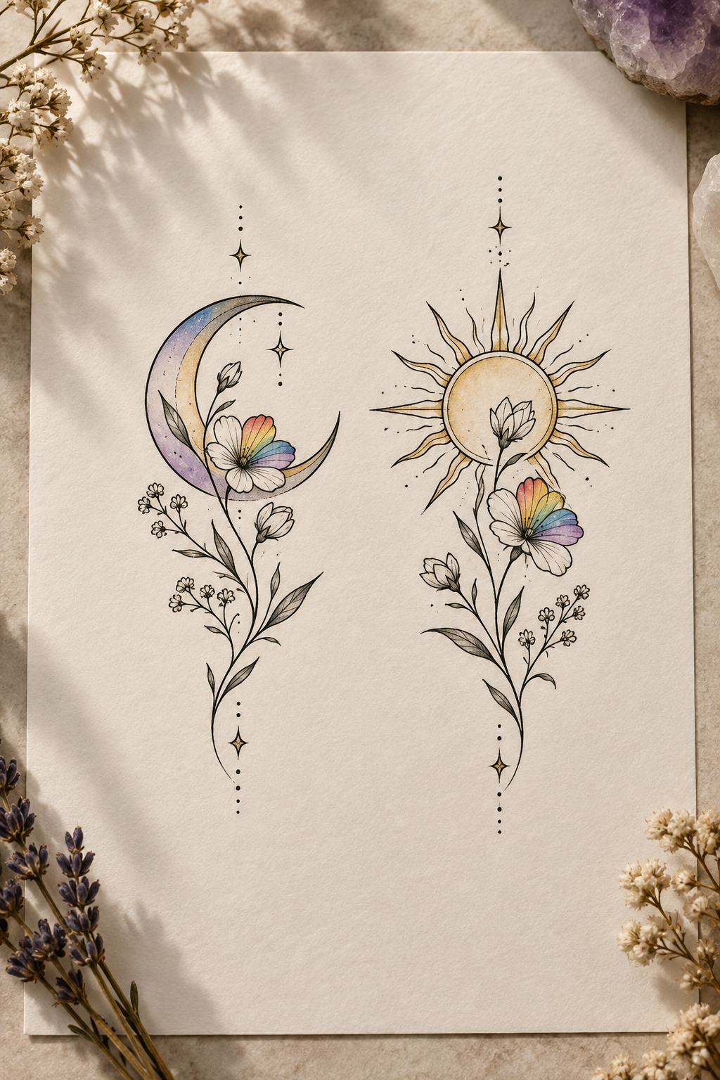 paired queen matching LGBT couple tattoo idea