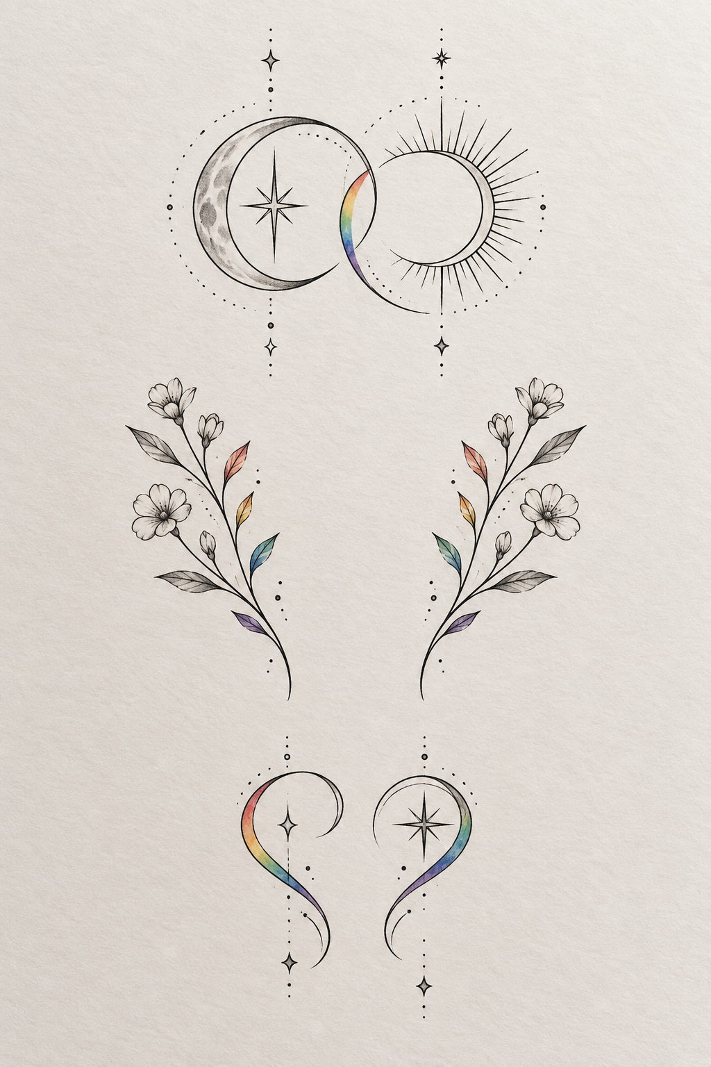matching pride LGBT couple tattoo mark
