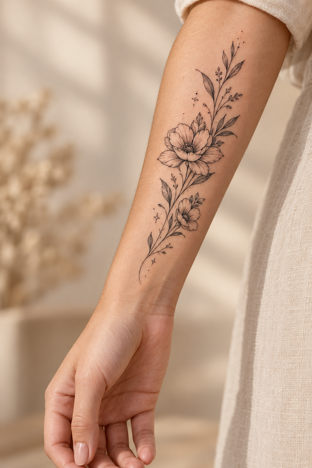 Delicate Script Details small face tattoo idea
