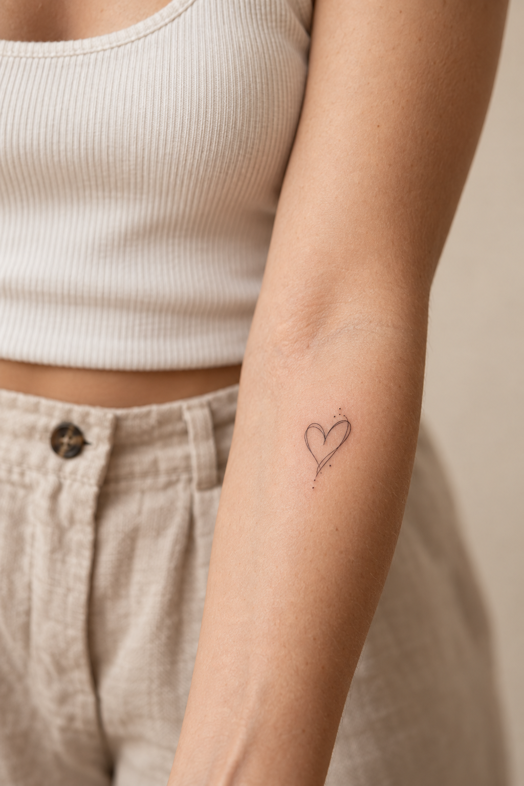 Minimalist Hearts small face tattoo idea