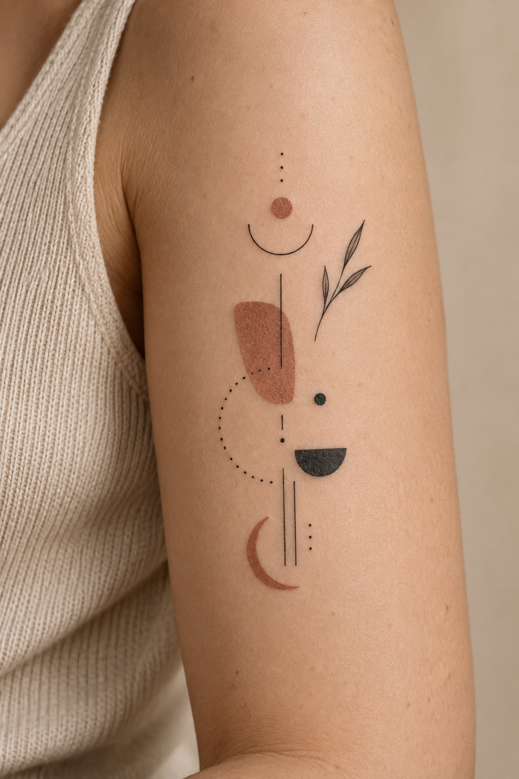 Small Abstract Shapes small face tattoo idea