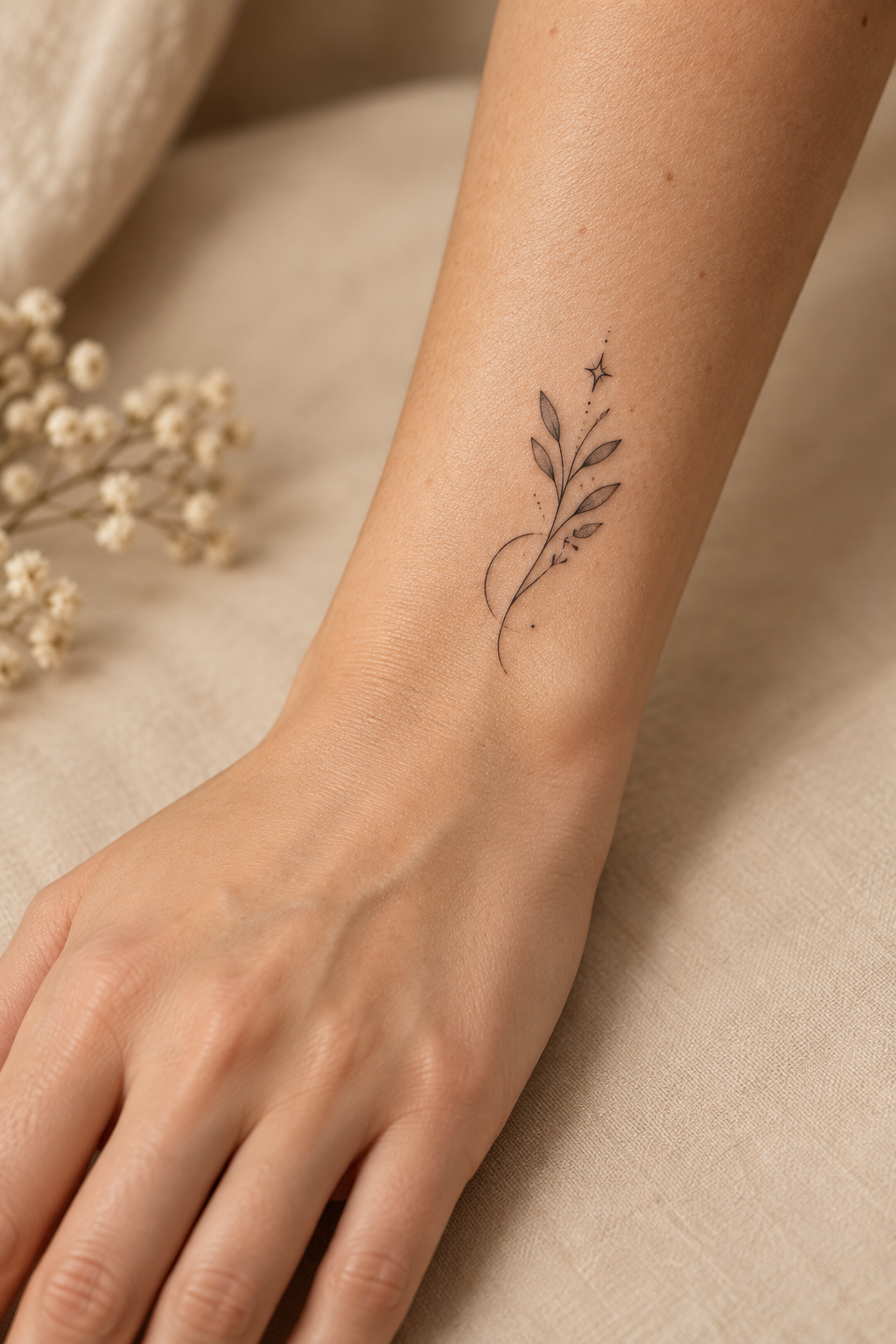 Small Initials small face tattoo idea