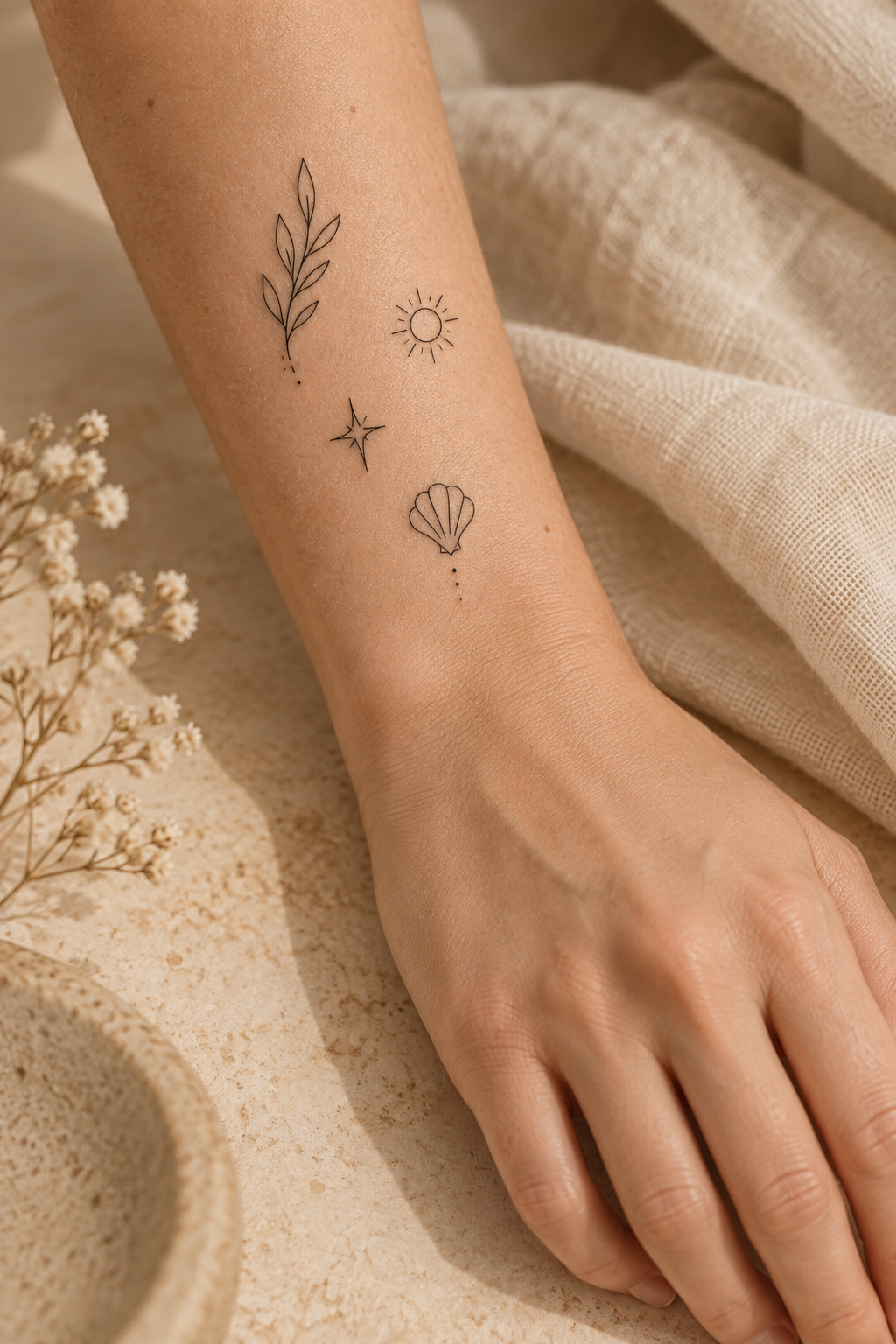 Single-Line Icons small face tattoo idea