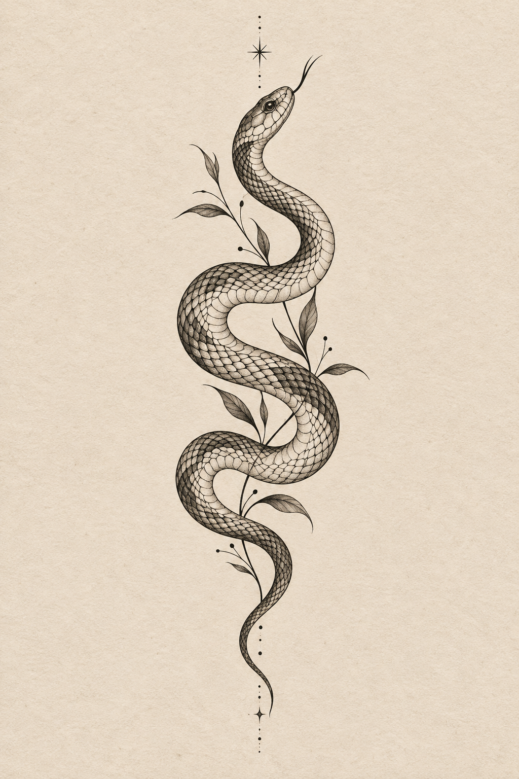 Fine snake small neck tattoo concept