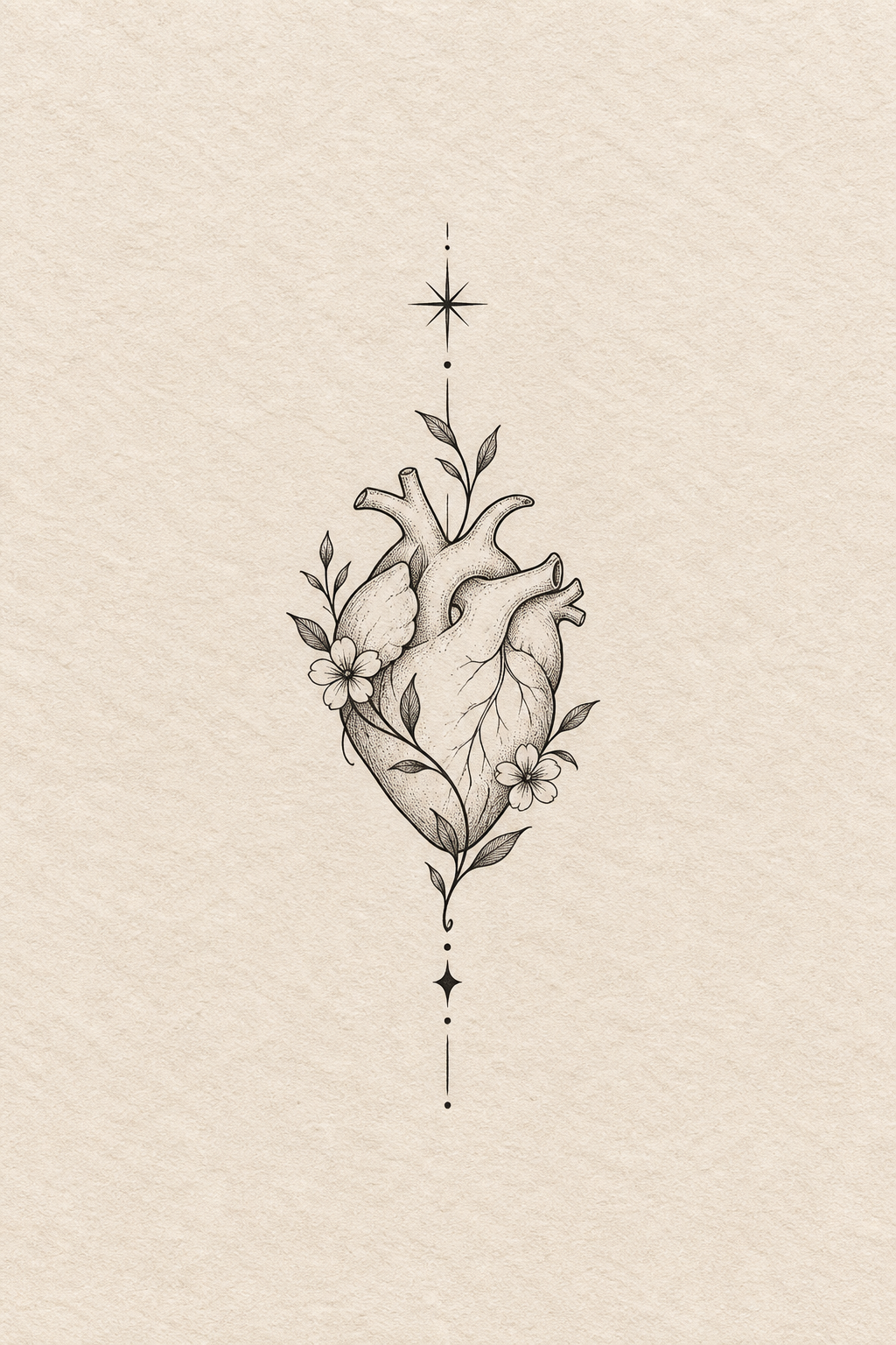 Dainty heart small neck tattoo concept