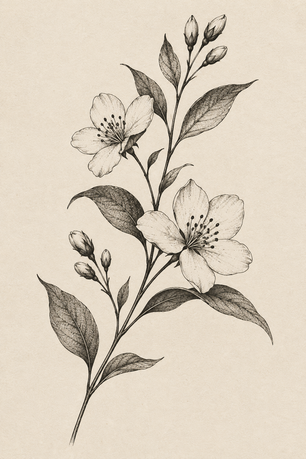 Botanical sprig small neck tattoo concept