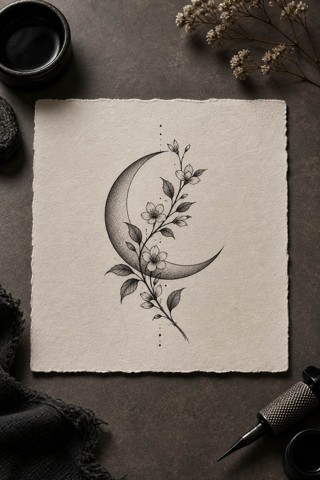 Starry night small hip tattoo idea
