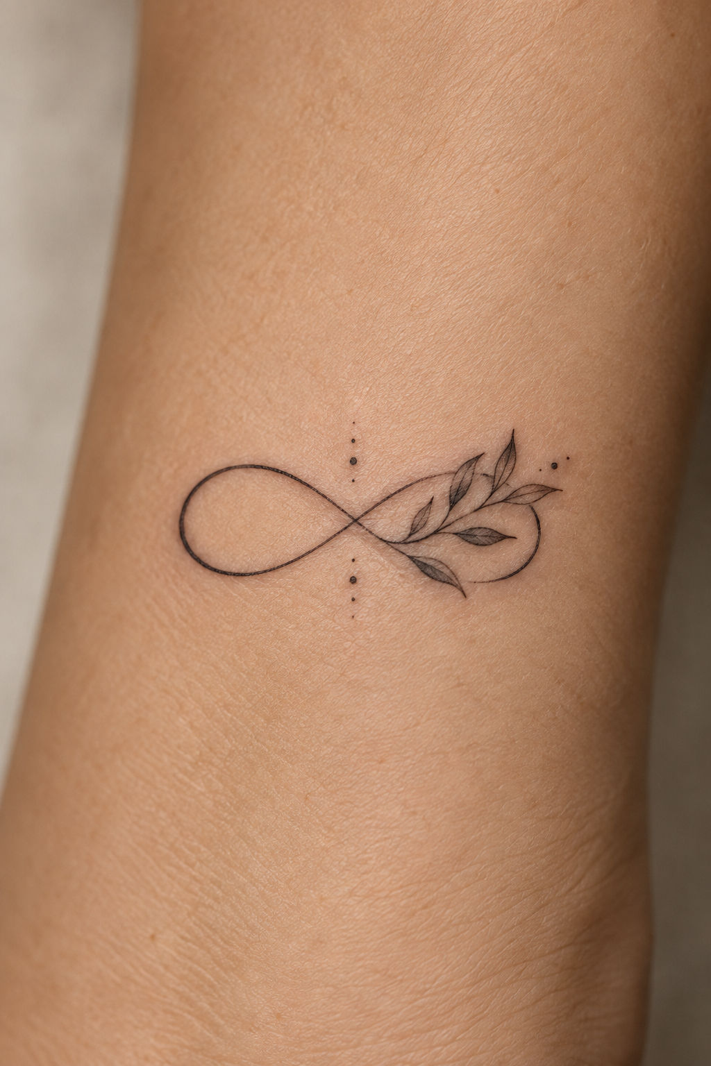Infinity with a Butterfly small infinity tattoo idea
