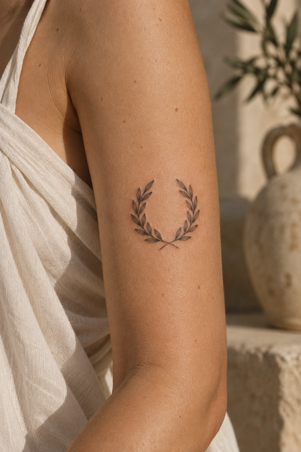 Roman Laurel small Italian tattoos idea