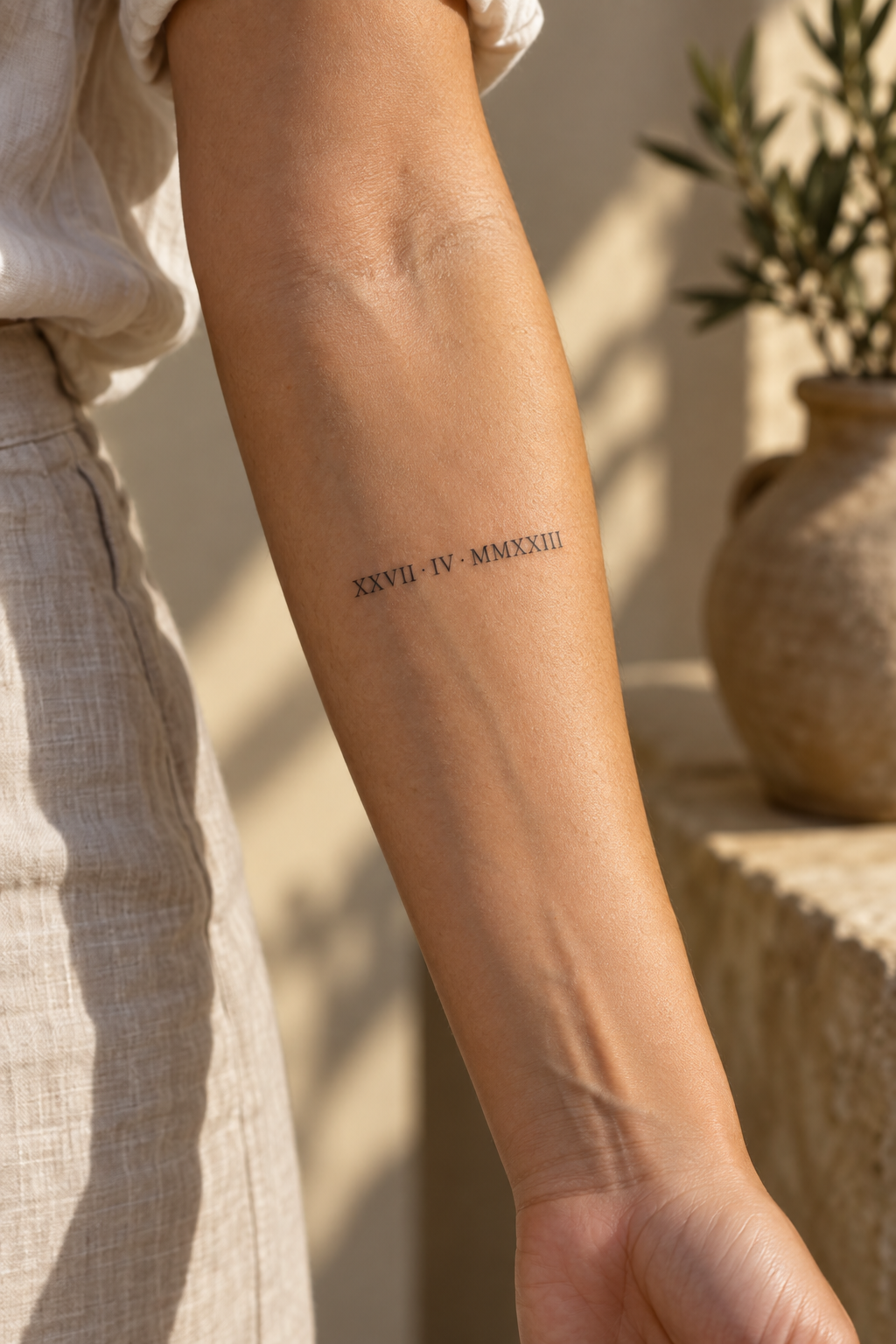 Roman Numerals small Italian tattoos idea