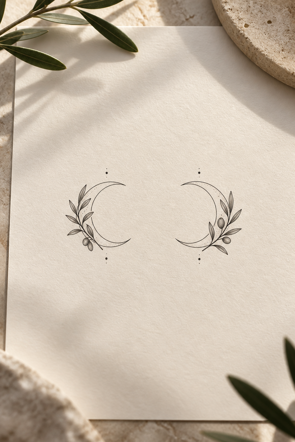 small matching tattoos sun and moon symbols