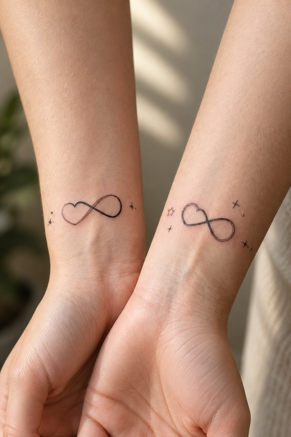 Minimalist Heart small sister tattoos idea