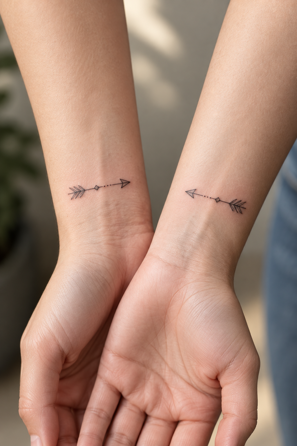 Little Arrows small sister tattoos idea