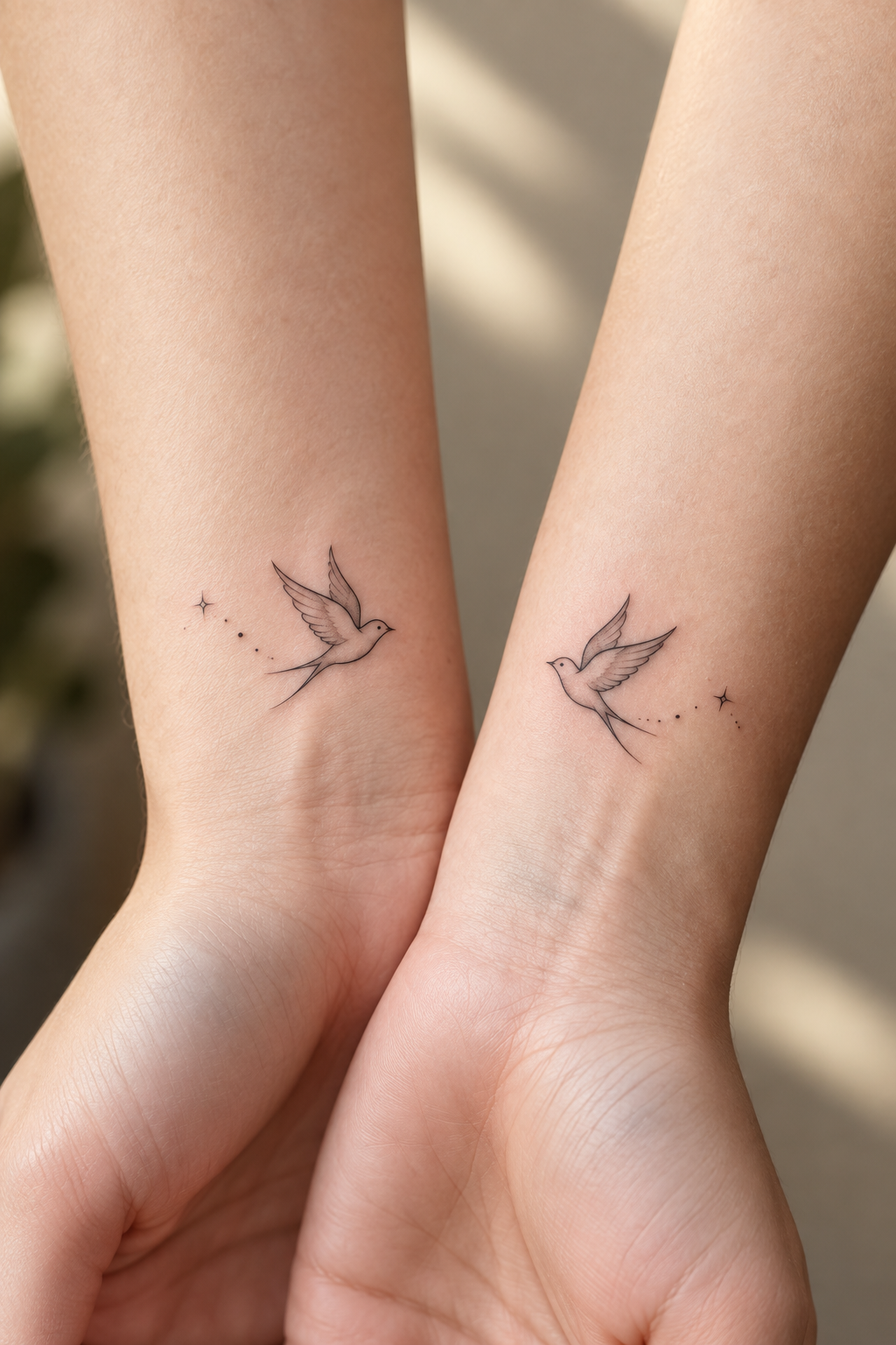 Small Birds small sister tattoos idea