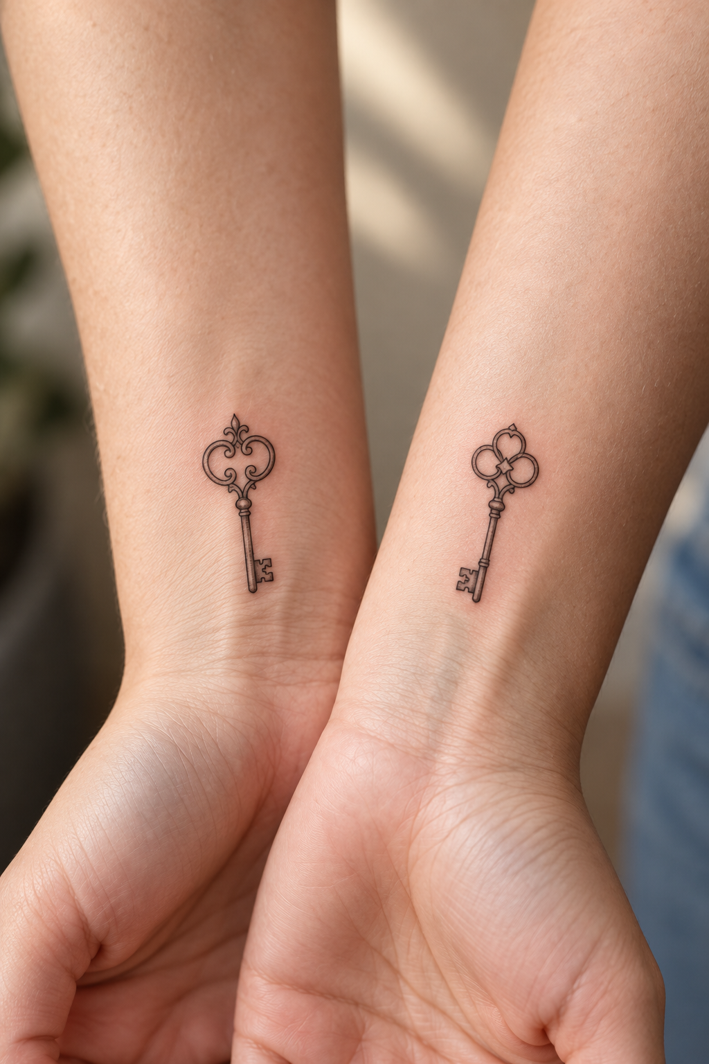 Tiny Keys small sister tattoos idea
