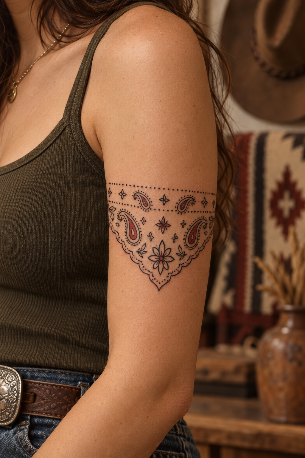 Bandana Pattern small western tattoos idea