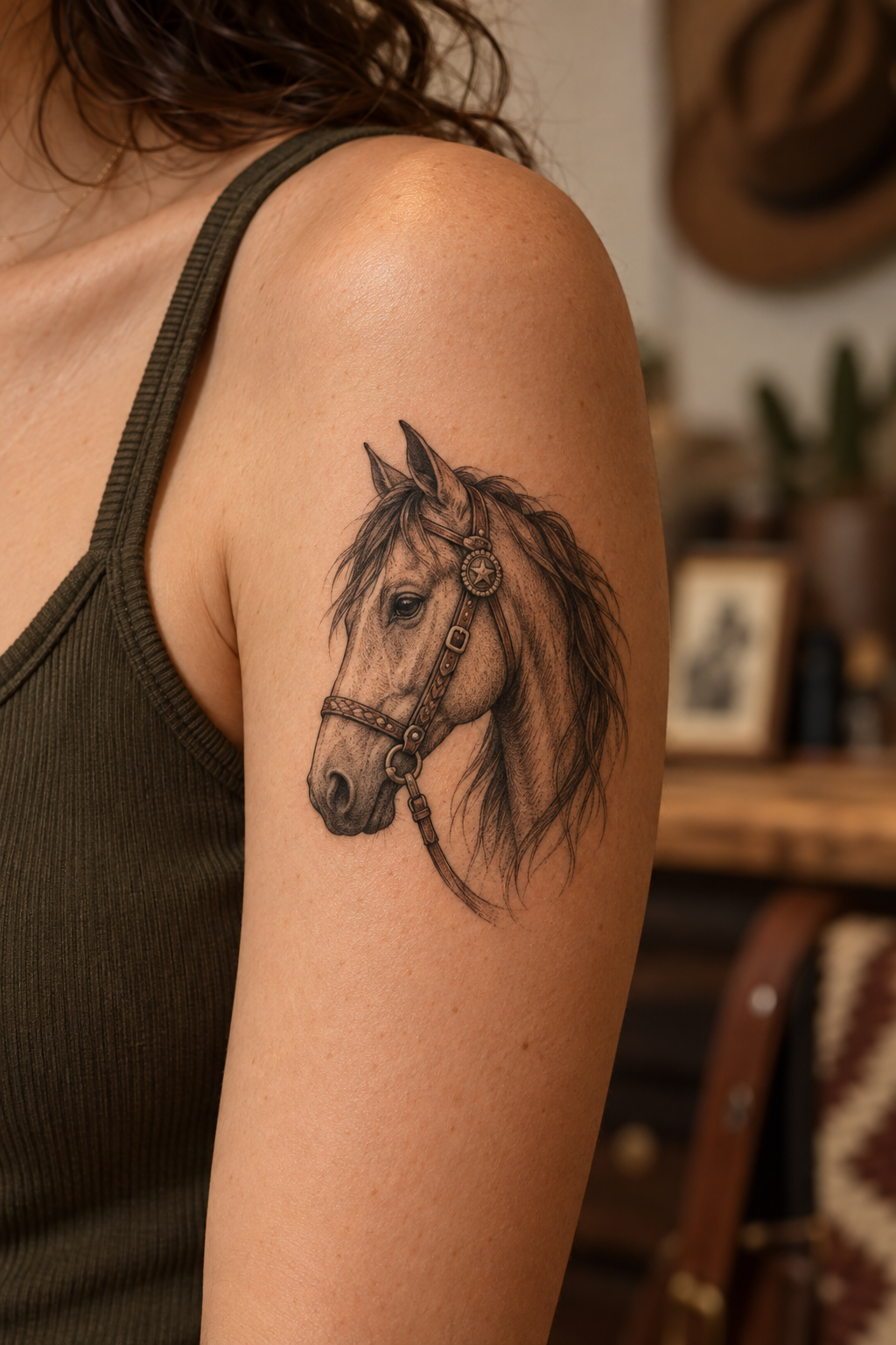Horse Head small western tattoos idea
