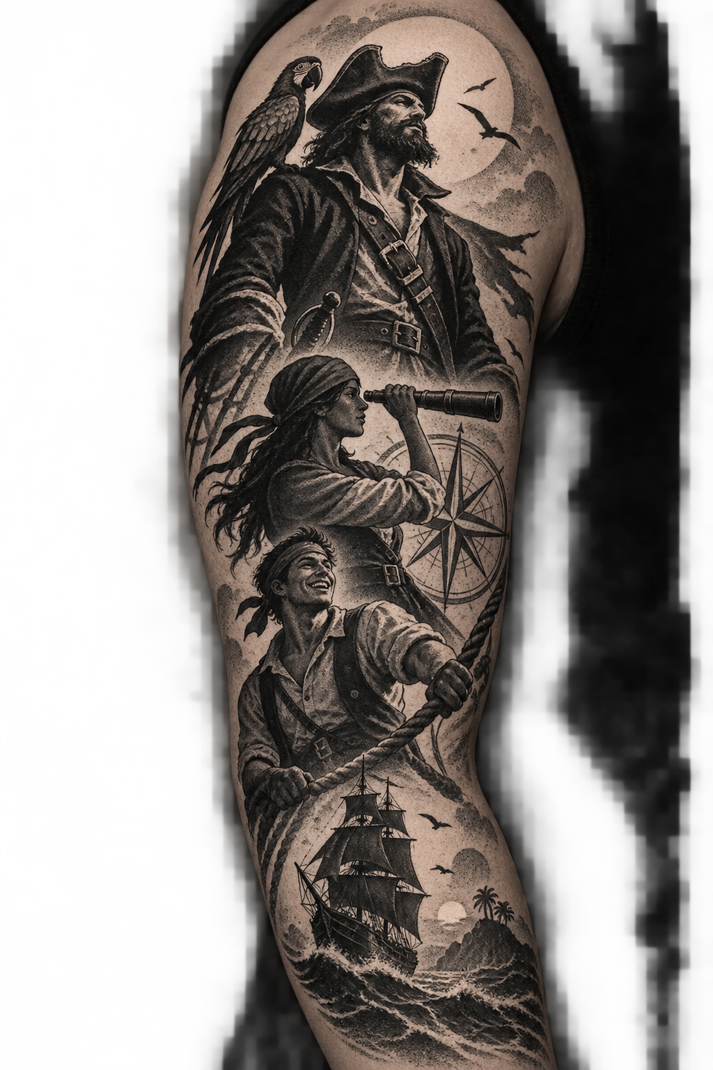 Straw Hat crew composition One Piece tattoo idea