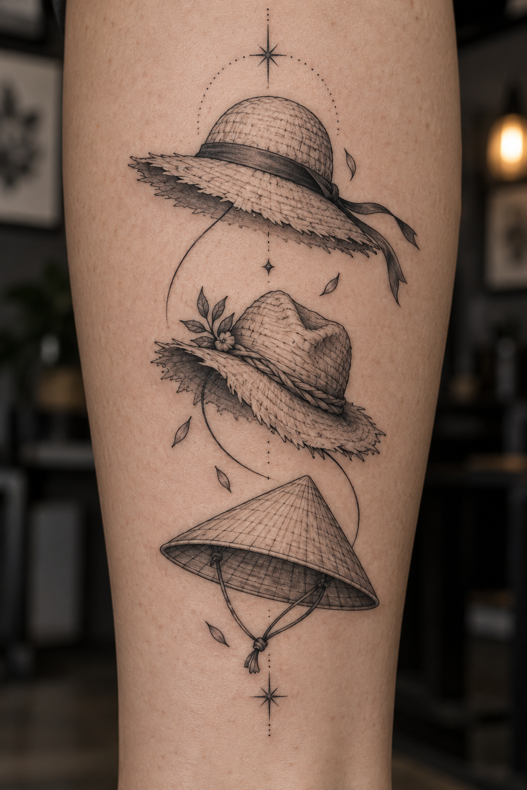 Three brothers' hats One Piece tattoo idea