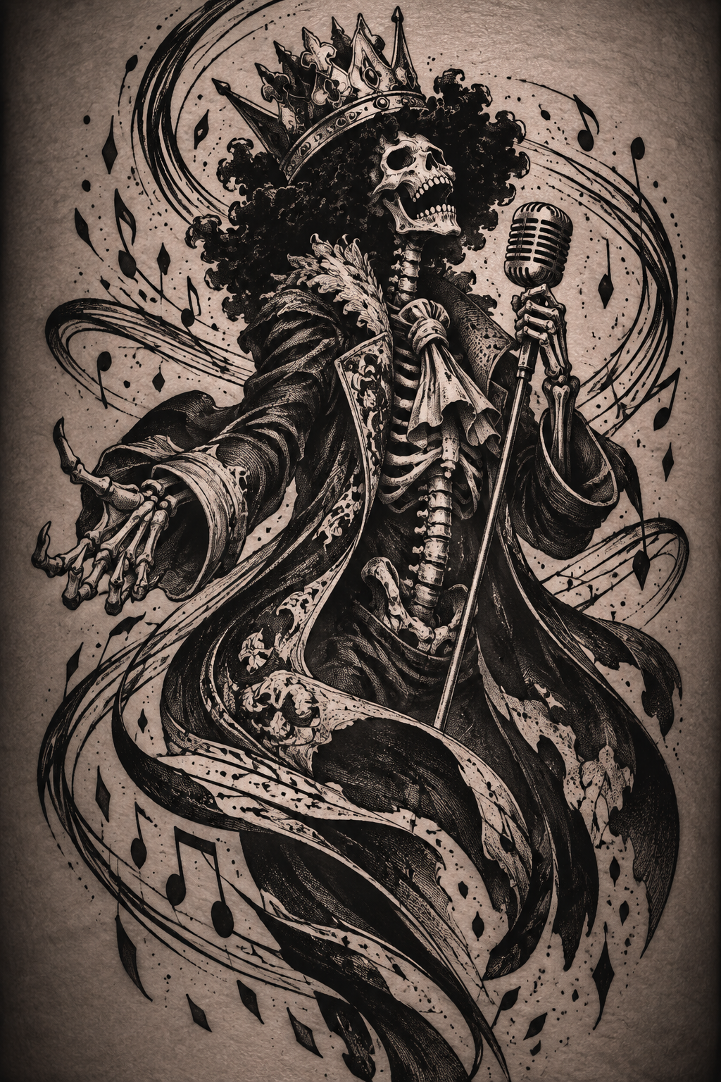Soul King Brook One Piece tattoo idea