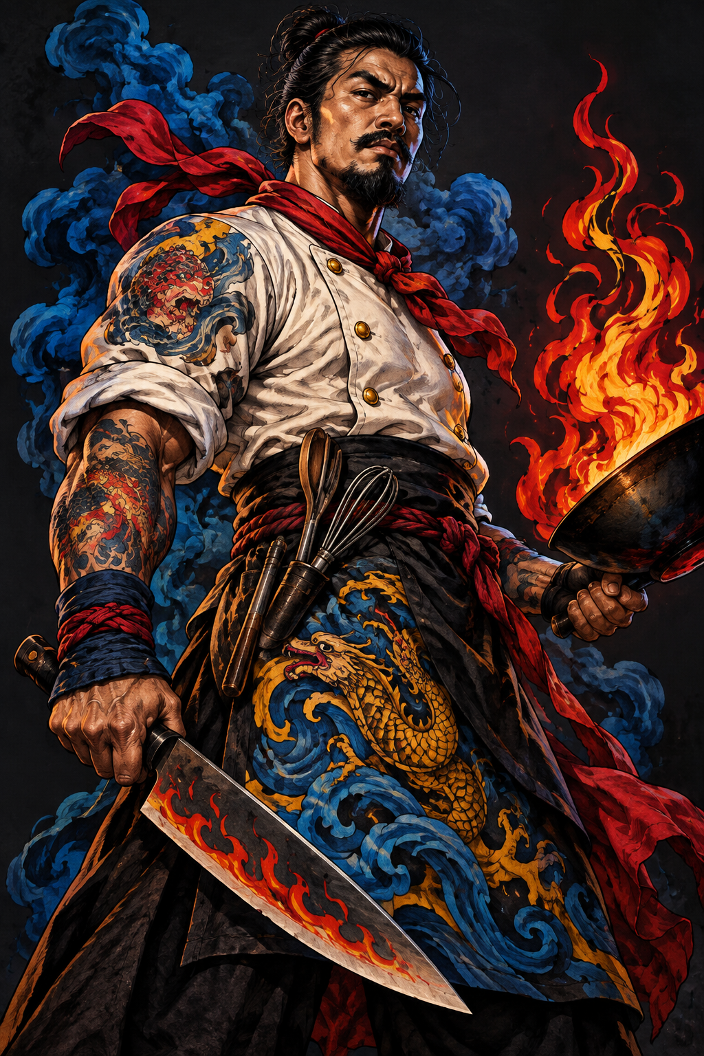 Colorful Sanji concept One Piece tattoo idea