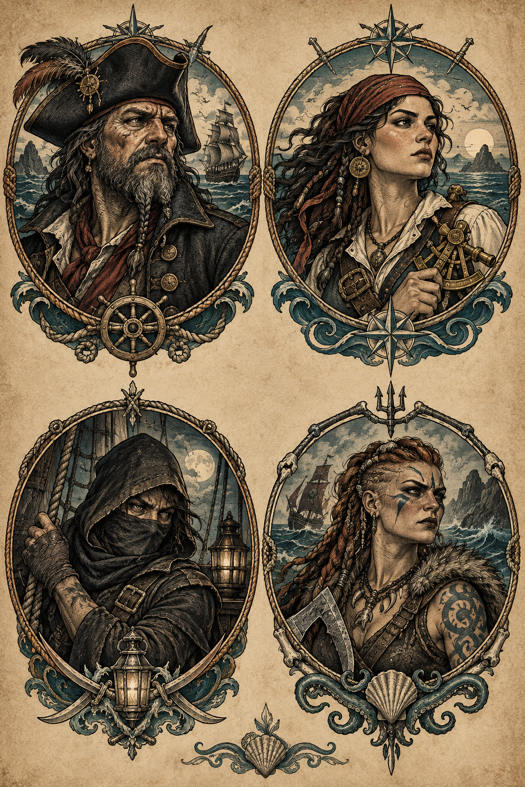Character portrait collection One Piece tattoo idea