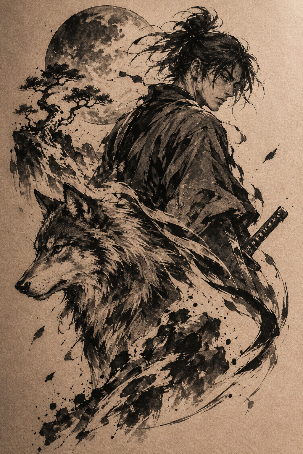 Japanese comic sketch One Piece tattoo idea