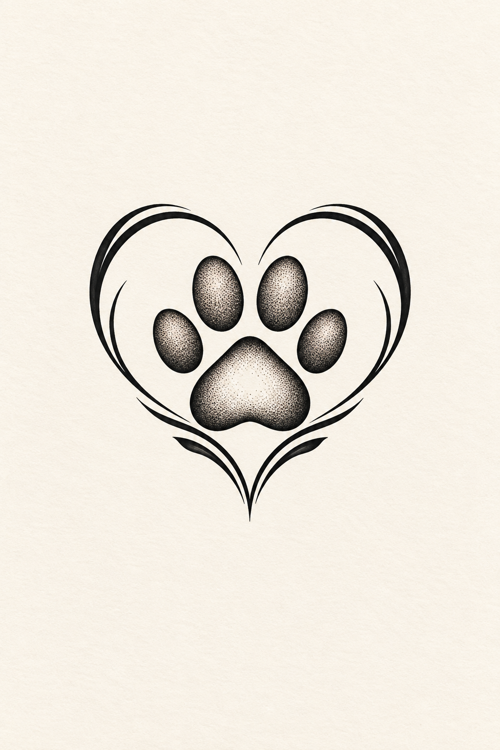 Paw-Print Heart small dog tattoo ideas concept