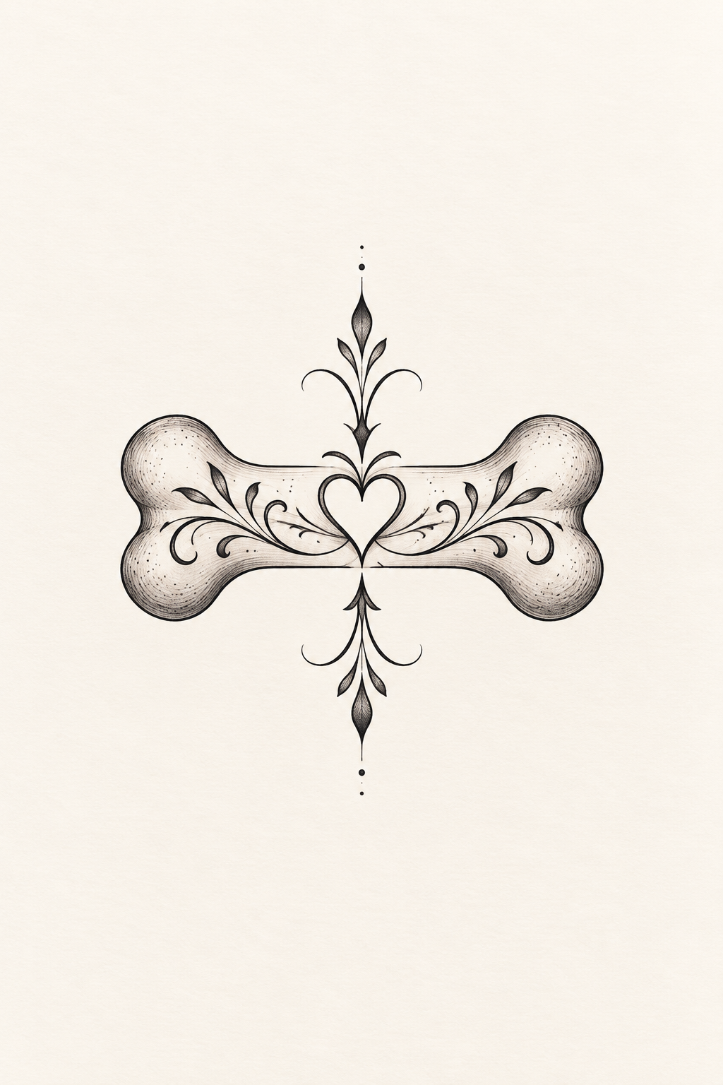 Dog Bone with a Name small dog tattoo ideas concept