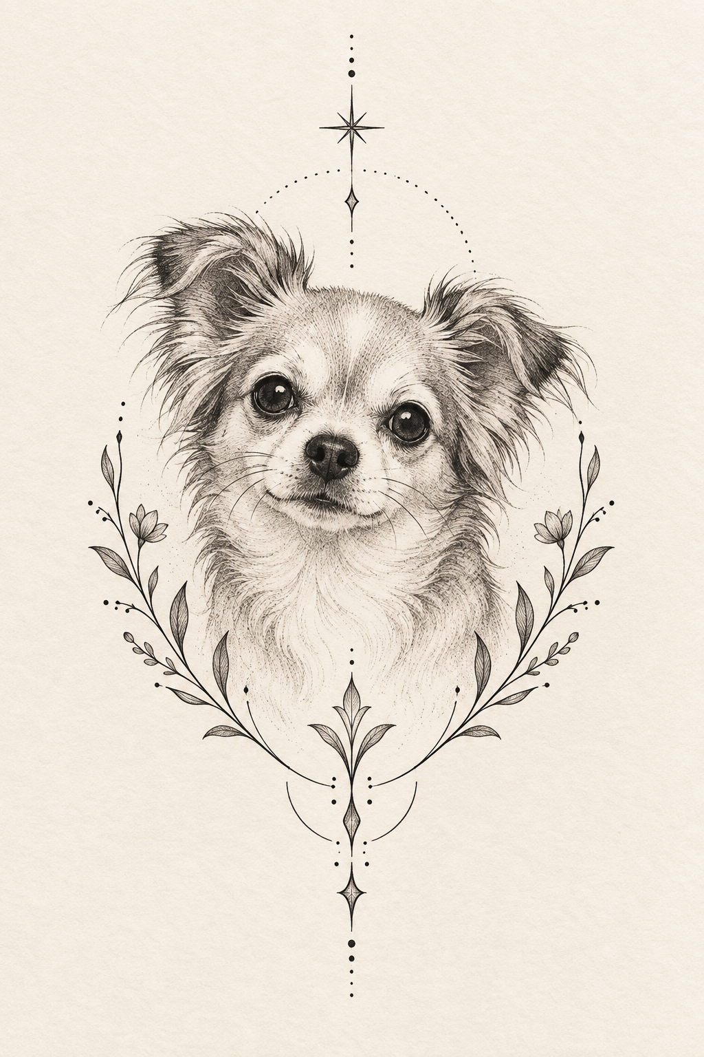 Tiny Dog Portrait small dog tattoo ideas concept