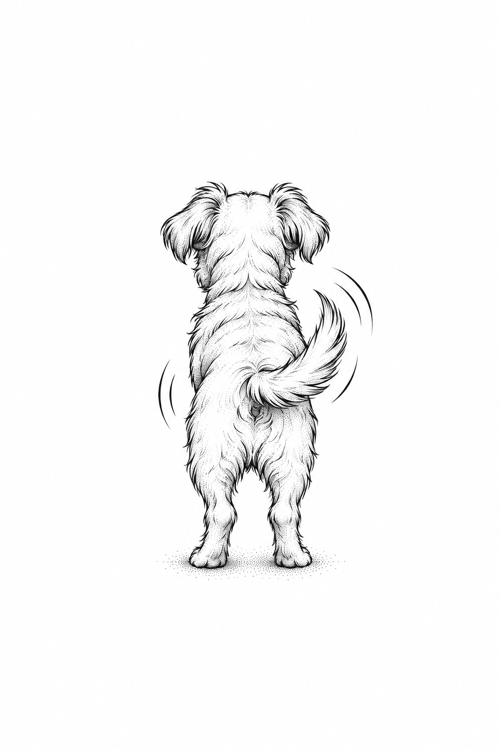 Dog Tail Wagging small dog tattoo ideas concept