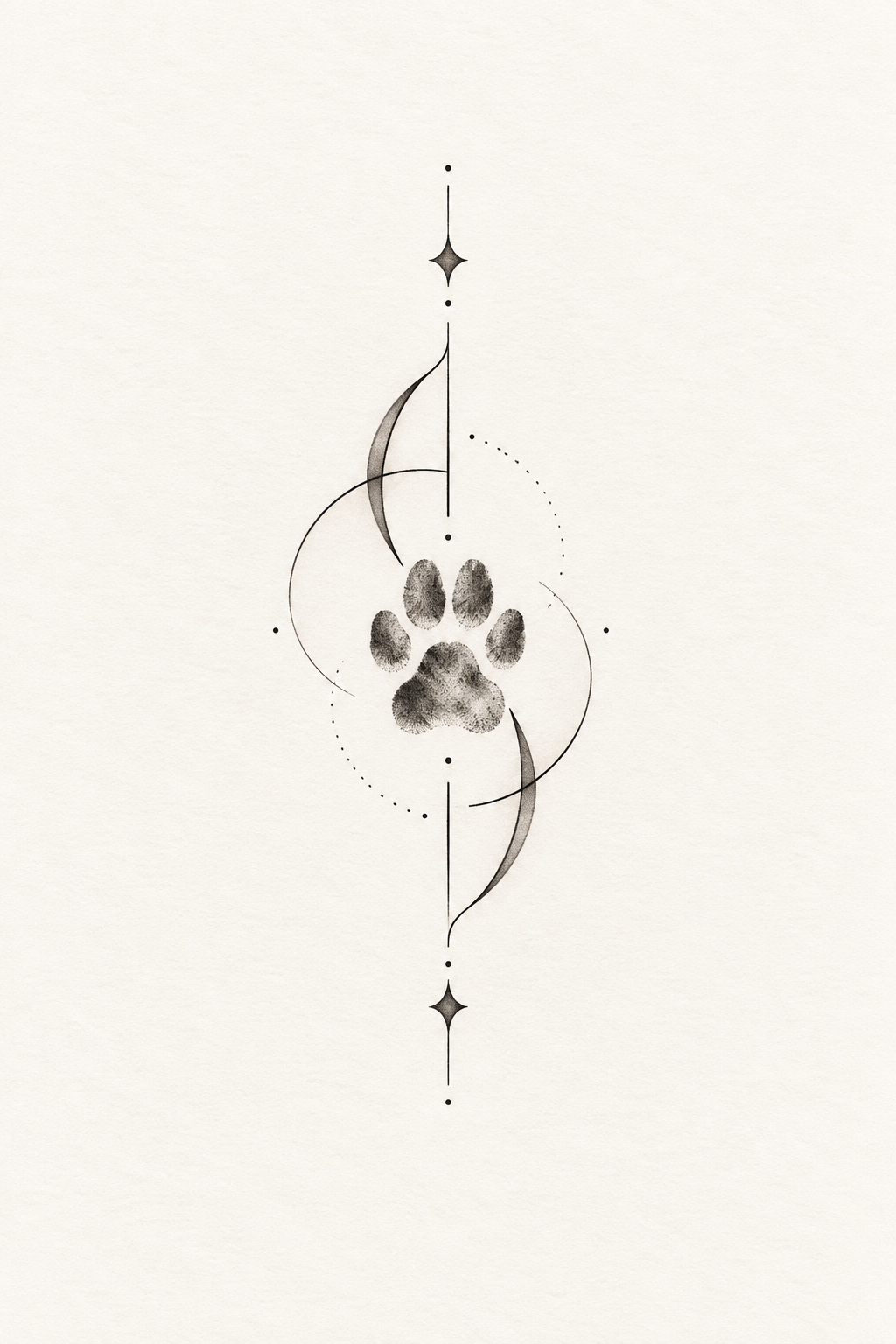 Tiny Paw and Initials small dog tattoo ideas concept