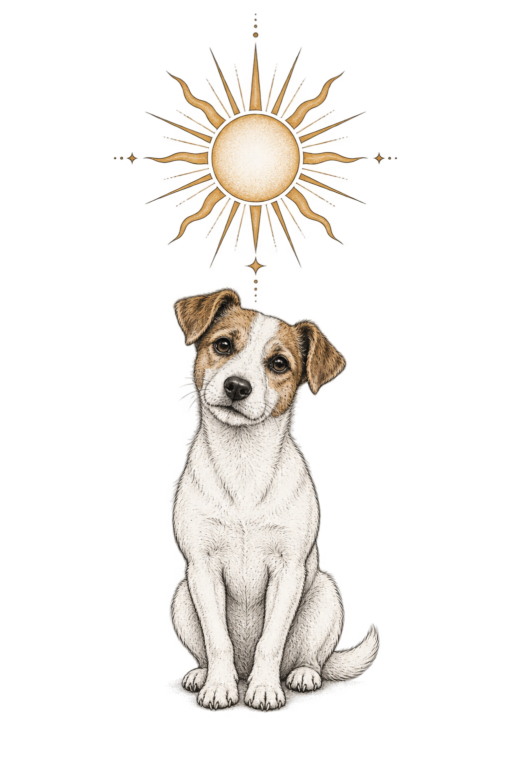Dog and Sun small dog tattoo ideas concept